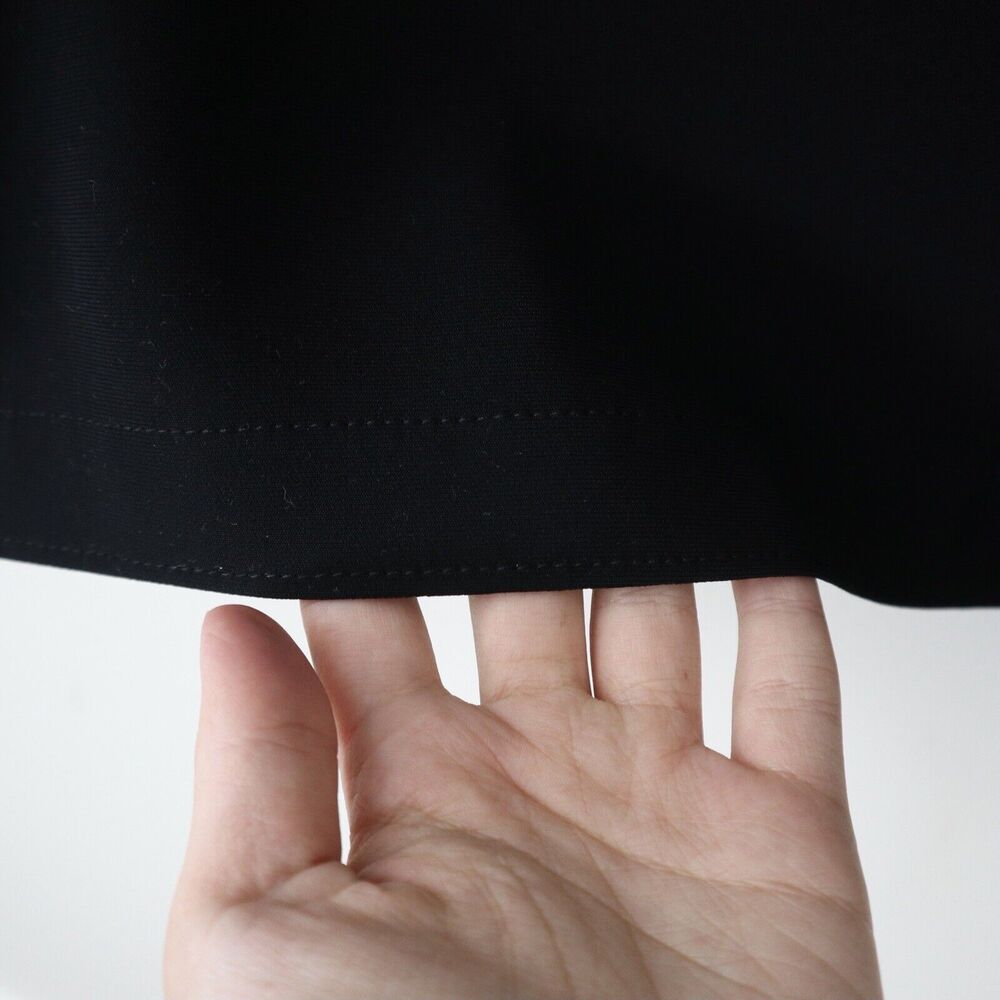 Theory Size L Maxyne Crepe Shift Dress Raglan 3/4 Sleeve Black - Picture 10 of 10